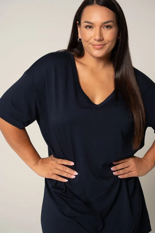 Contare Womens French Navy CloudSoft T-Shirt Nightie French Navy / 16