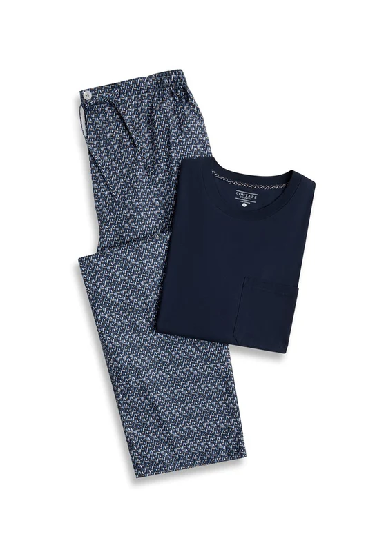 Contare Men's Contemporary Cotton Tee and Pant Set - Nightfall/Navy Nightfall/Navy / 5XL
