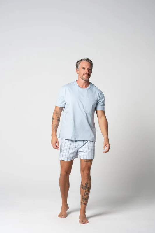 Contare Country Mens Cotton Tee & Boxer Set Summerfield/Whisper / M