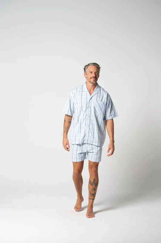 Contare Country Mens Cotton Short Sleeve Set Summerfield Check / 2XL