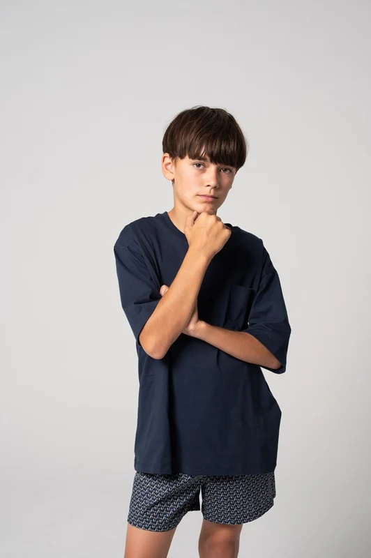 Contare Kids' Contemporary Cotton Tee and Boxer Set - Nightfall Nightfall / 14