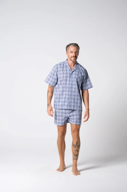 Lynx Mens Summer Short Sleeve Set - Harrington Check Harrington Check / 7XL