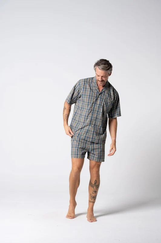 Lynx Mens Summer Short Sleeve Set - Hinterland Check Hinterland Check / L