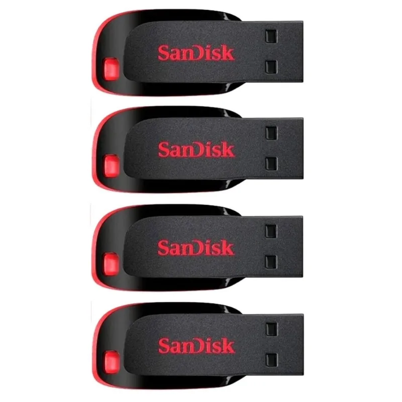 Kit 4 Pendrive Sandisk Cruzer Blade 64Gb 2.0