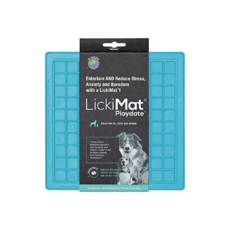 Tapete De Lamber Para Cachorro Lickimat Playdate Azul