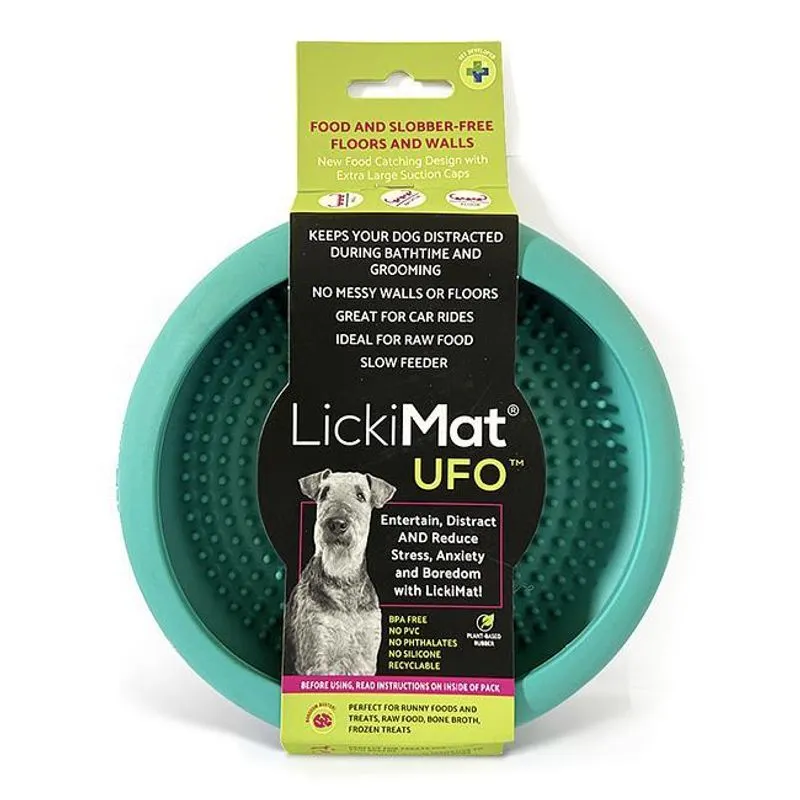 Tigela E Comedouro Lento Para Cachorros Ufo Azul Médio