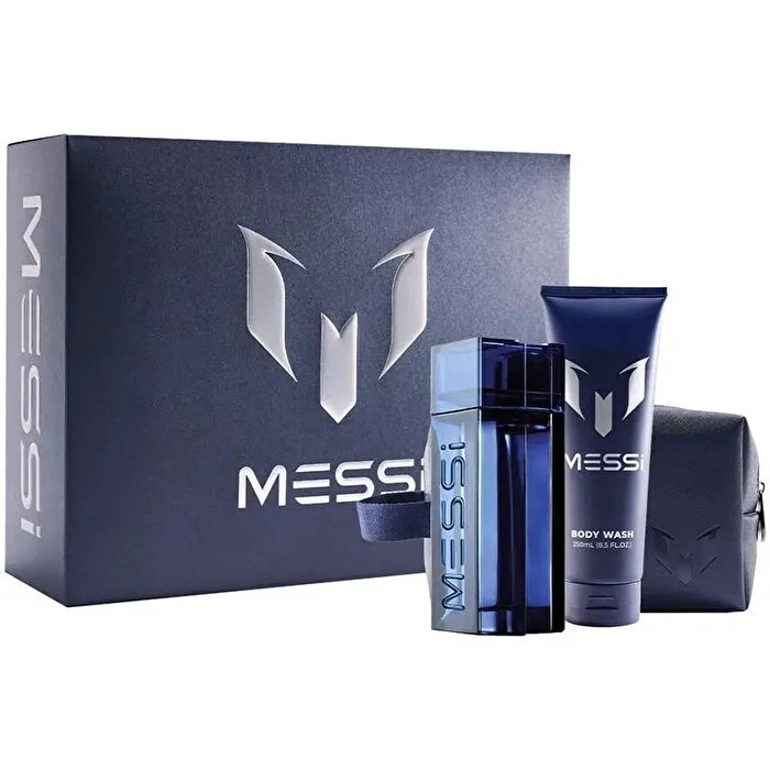 MESSI Messi 3 Piece Gift Set Eau De Parfum Body Wash Premium Travel Bag 100ml 250ml 250ml