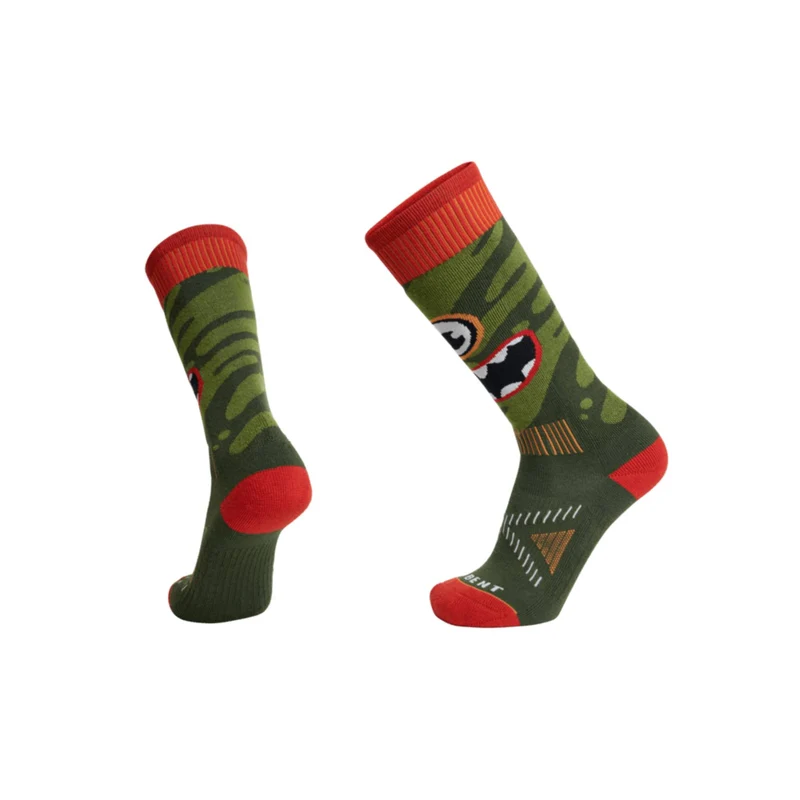 Le Bent Light Cushion Monster Party Kids Sock Kombu Green / S (9-11.5)