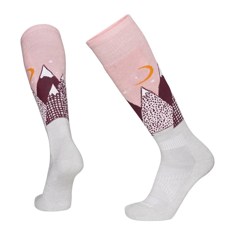 Le Bent Light Cushion Snowy Mountains Kids Sock Mellow Rose / L