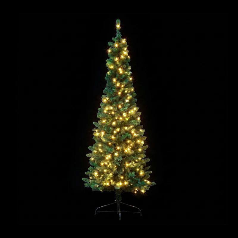 Jingle Jollys 1.8m Pre-Lit Christmas Tree Slim Pencil Xmas Tree Corner Tree Vibe Living