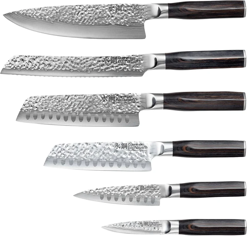 Knife Block Set - Damashiro Emperor Shi 7-Piece - Brown Open Box