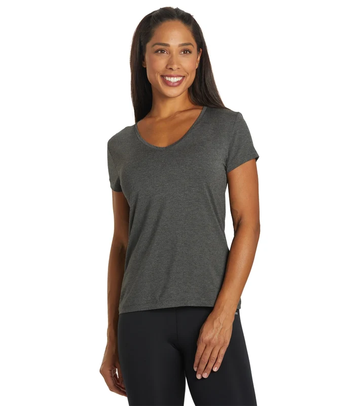 Boody Women's V-Neck T-Shirt Dark Marl / L