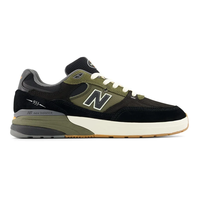 New Balance Numeric Reynolds 933 Wide Skateboard Shoe - Black/Olive M 6.5 / W 8