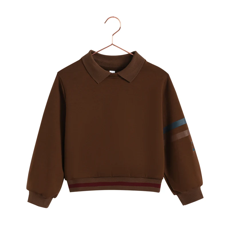 RETRO KID CHESTNUT SCUBA COLLAR SWEATSHIRT 7-8