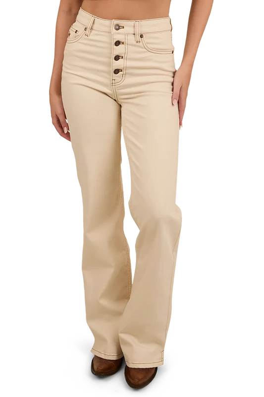 Ringers Western Womens Betsy High Rise Bootleg Jeans (223053RW) Off White 6 / R