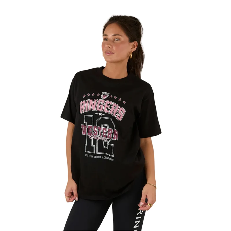 Ringers Western Womens Division Oversized S/S Sport Tee (225018RW) Black 12