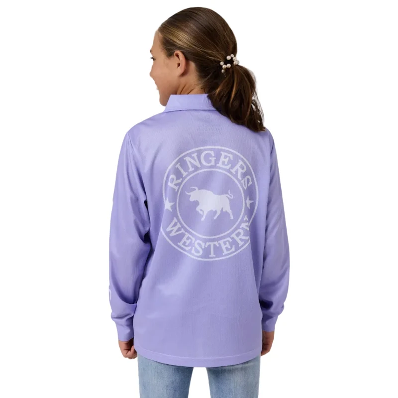 Ringers Western Childrens Signature Bull L/S Fishing Jersey (425109RW) Lilac 12