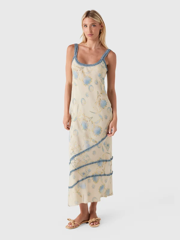 SIR. Women's Cecile Ruffle Slip Dress 2 / EIRA BUTTER