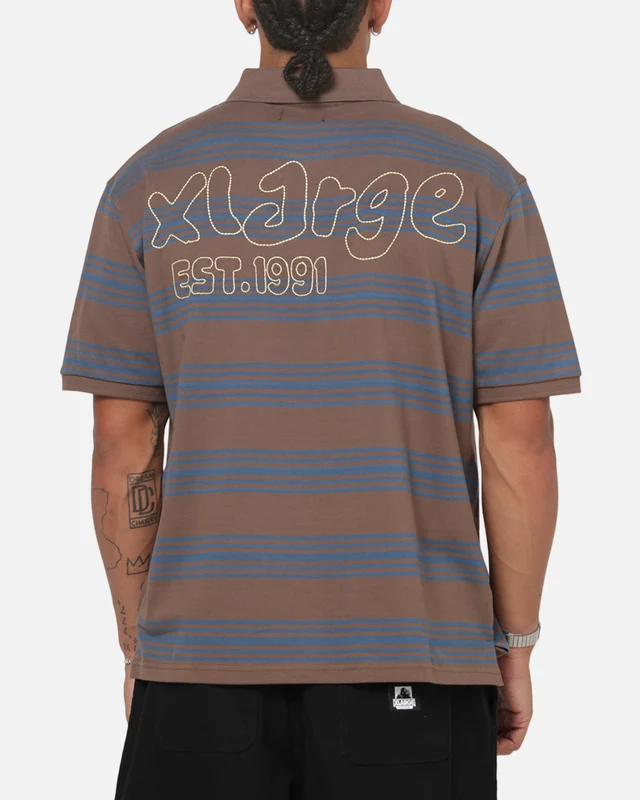 X-Large Streets Short Sleeve Polo T-Shirt Chestnut M