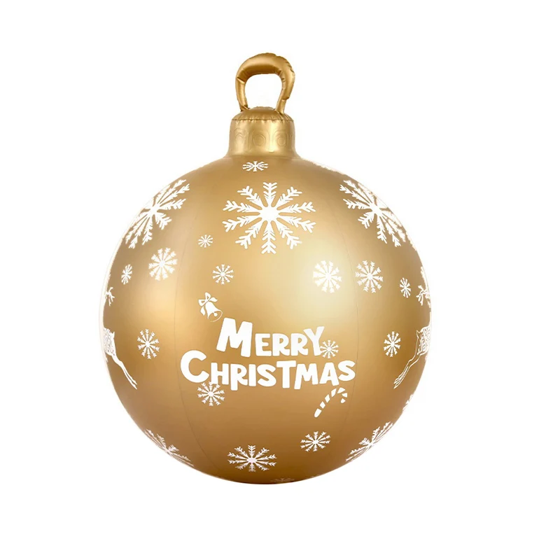 Jingle Jollys Christmas Inflatable Ball Bauble 60cm Outdoor Decoration Gold Vibe Living