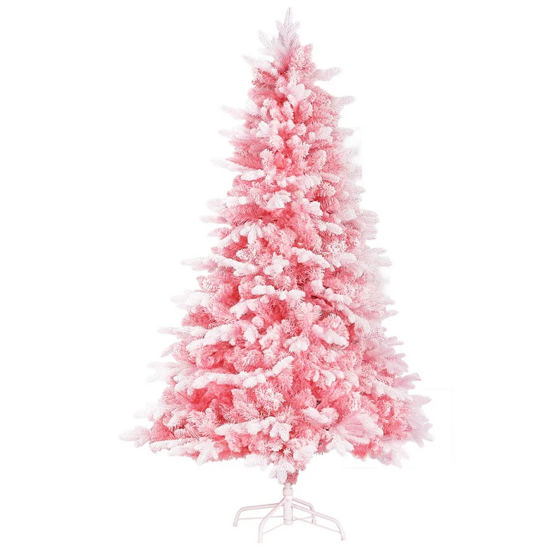 Jingle Jollys Christmas Tree 1.8m Pink Xmas Tree Snowy Party Decor 810 Tips Vibe Living