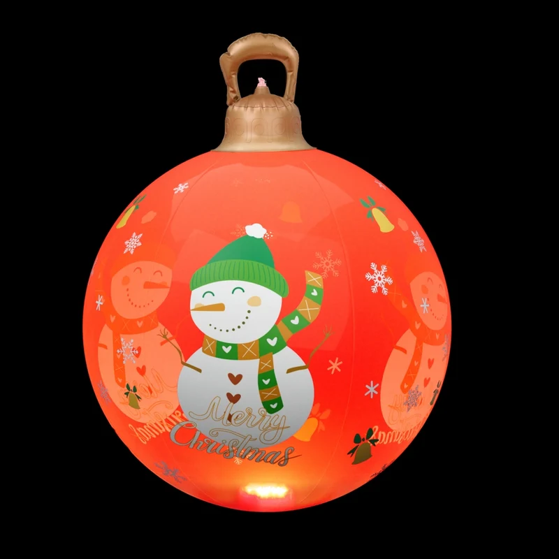 Jingle Jollys Christmas Inflatable Ball 60cm Illuminated Led Snowman Xmas Decor Vibe Living