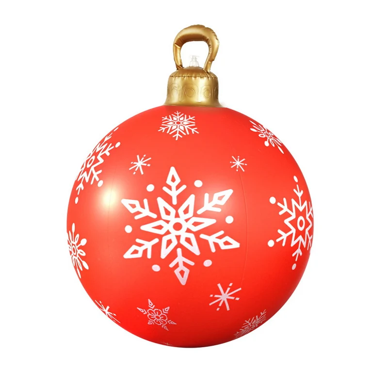 Jingle Jollys Christmas Inflatable Ball Bauble 60cm Outdoor Decoration Red Vibe Living