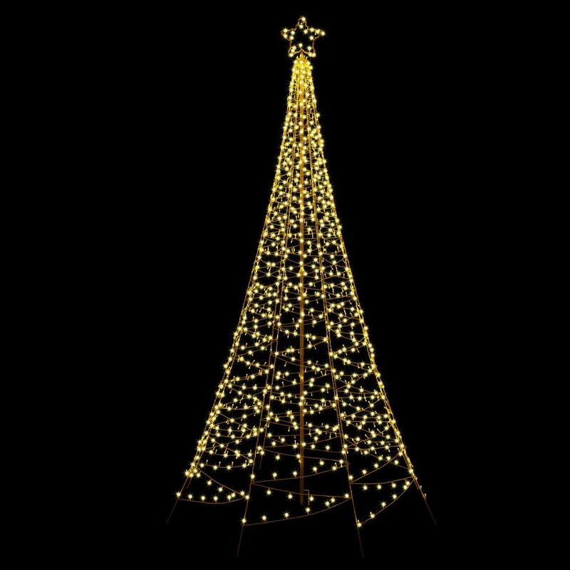 Jingle Jollys Solar Christmas Tree 3.6m 800 LED Net Lights Xmas Trees Decoration Vibe Living