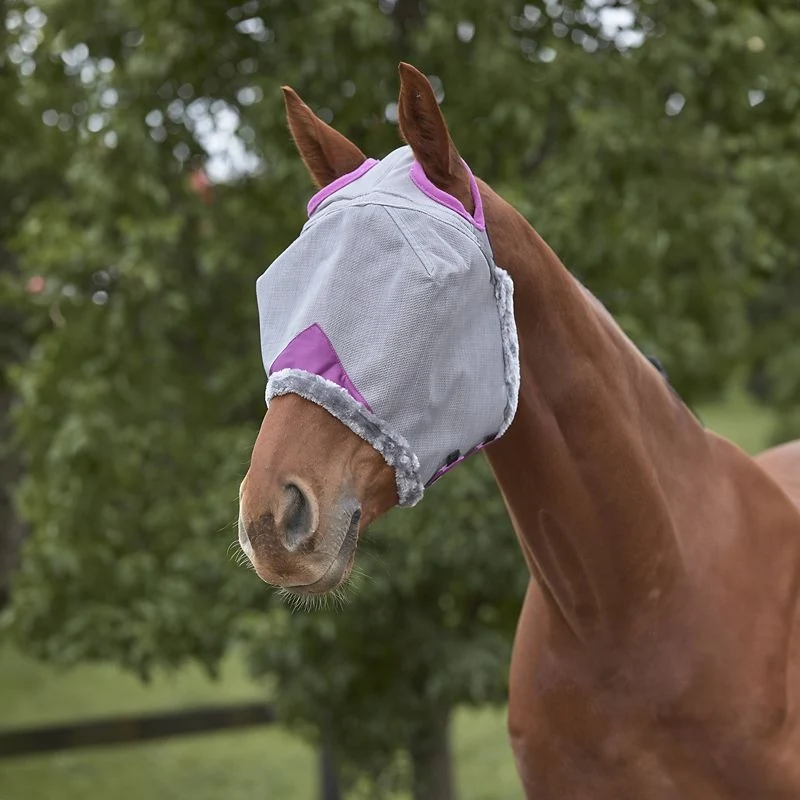Weatherbeeta ComFiTec Durable Mesh Mask Grey/Purple / Small Pony