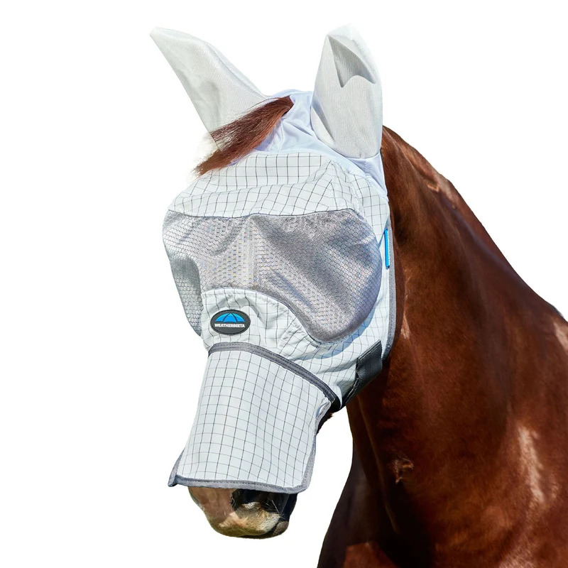 Hybrid Fly Mask | WeatherBeeta Water-Resistant Mask Medium / White/Charcoal