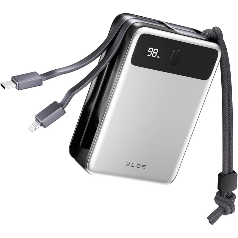 ZLOS 20000mAh Power Bank 65W With Build-in Cable Techlyte