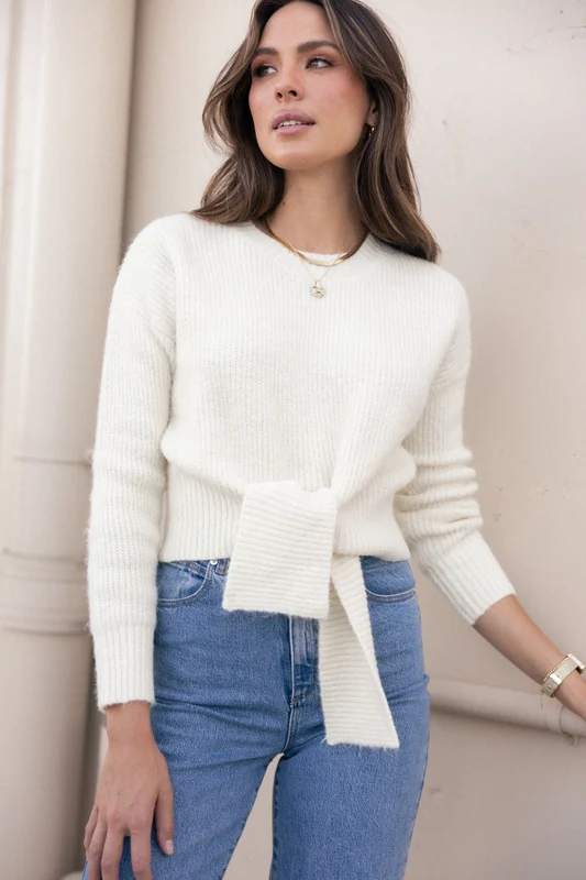 Captivate Knit Sweater - Cream M/L