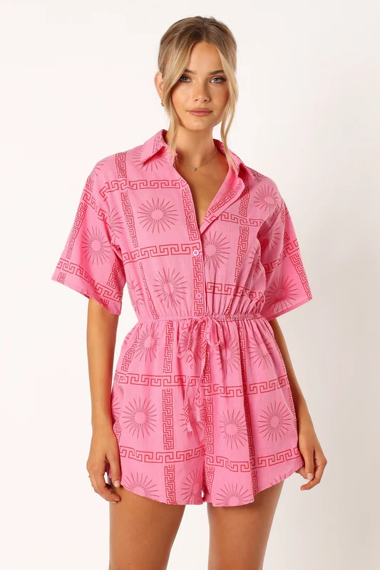 Ilios Playsuit - Pink Print XL