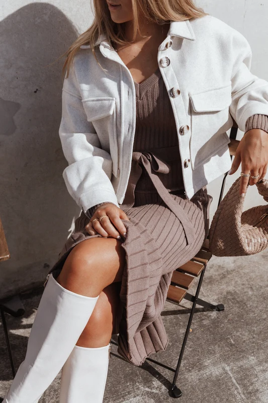 Liliana Double Pocket Jacket - Cream L