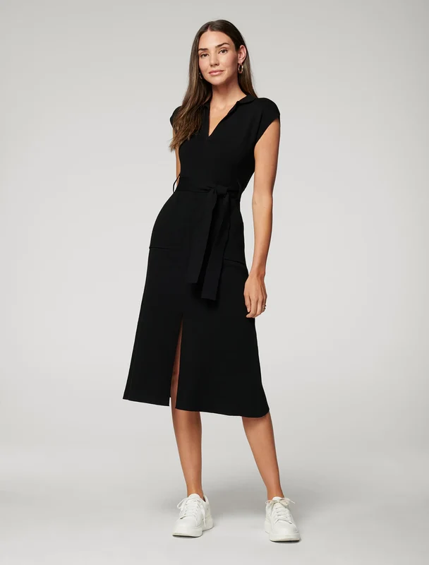 Mari Collar Knit Dress Black 16