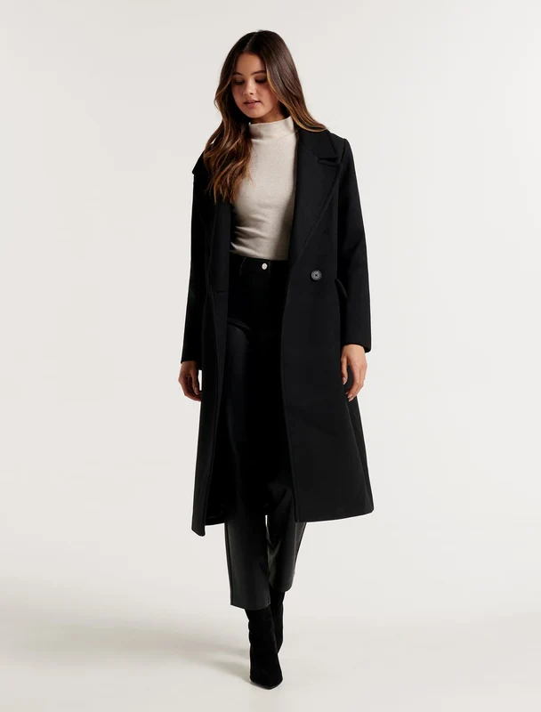 Charlotte DB Coat Black 12
