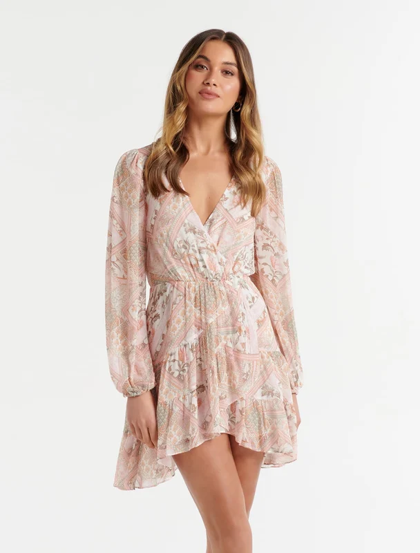 Rose Tiered Mini Skater Dress Cyprus Patchwork 10