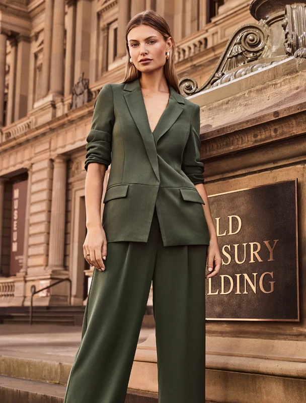 Maeve Boyfriend Blazer Slate Green 08