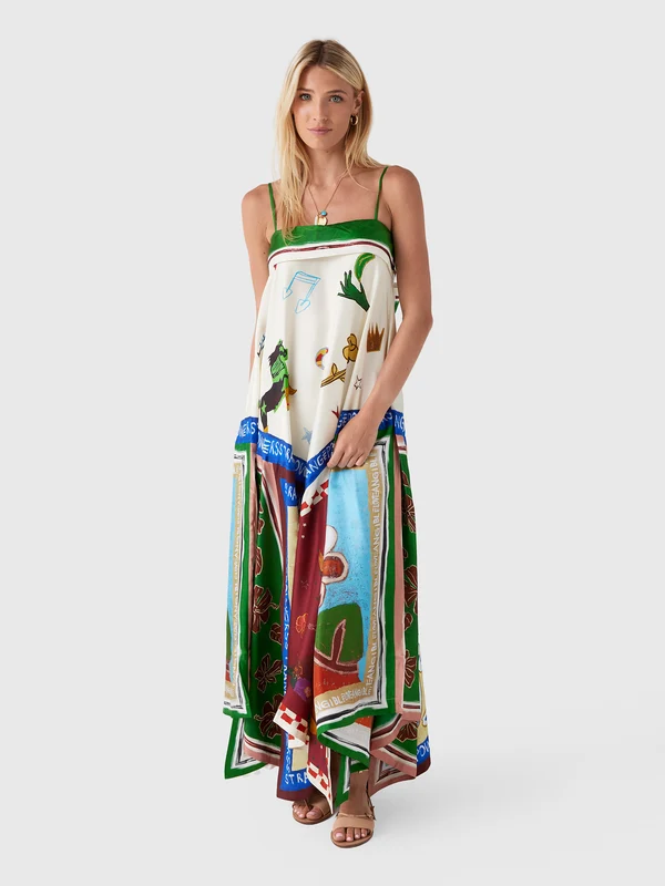 Alemais Women's Tangible Love Silk Midi Dress US4/AU8 / MULTI