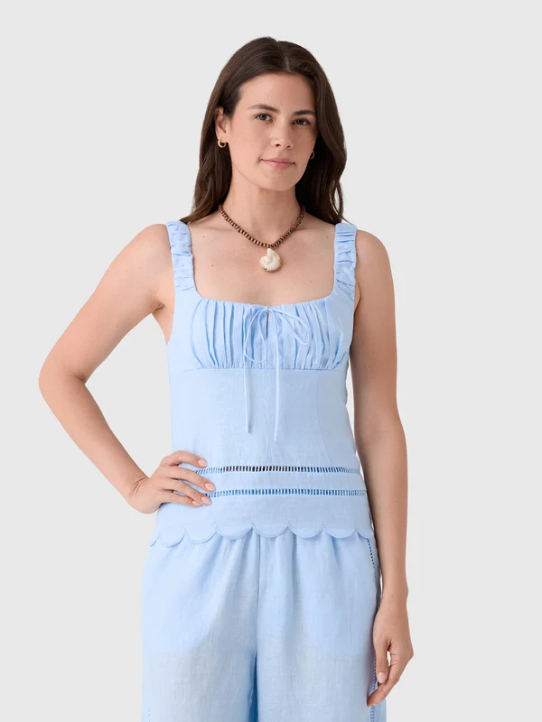 Nicholas Women's Ebba Sleeveless Babydoll Top 2 / SKY