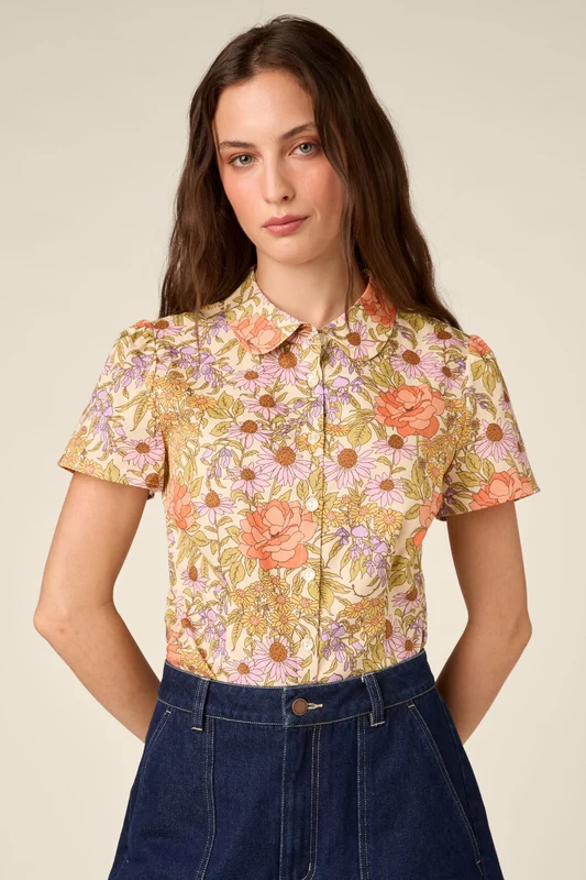 Adelaide Floral Blouse 14 / Cream