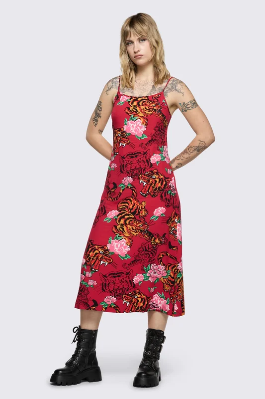 Big Cat Midi Dress 18 / Red