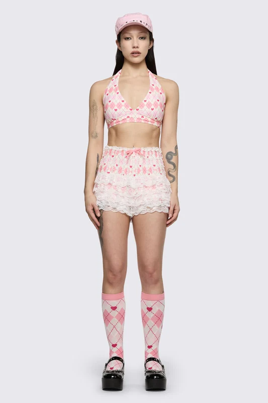 Brkn Rollercoaster Bikini Bloomer 10 / Pink/Cream