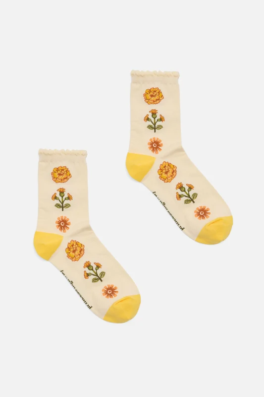 Cream Luxe Marigold Sock Cream