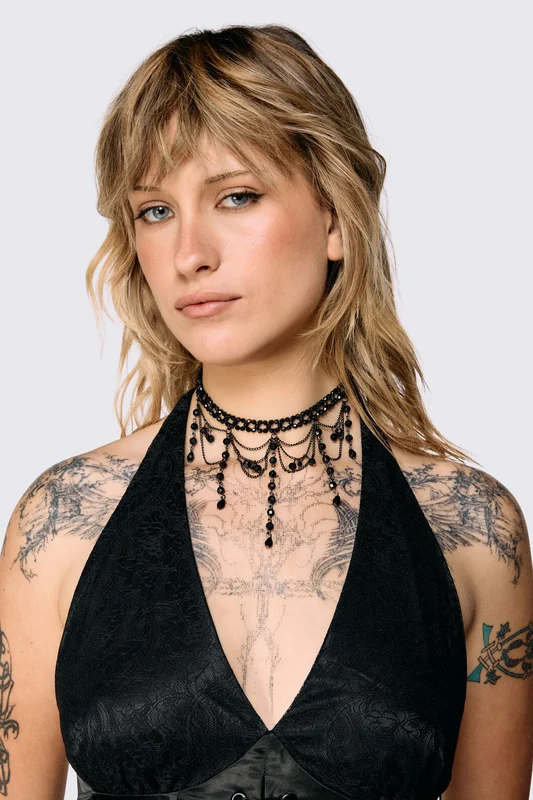 Beaded Choker M / Black