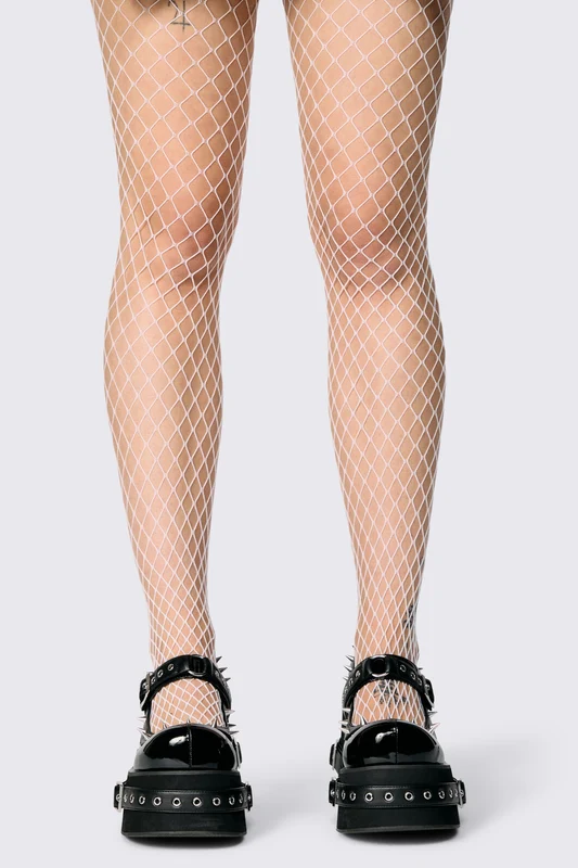 White Wide Net Fishnets White