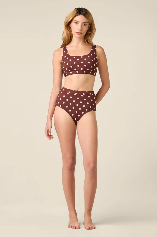 Polka Dot Bikini Bottom 8 / Chocolate