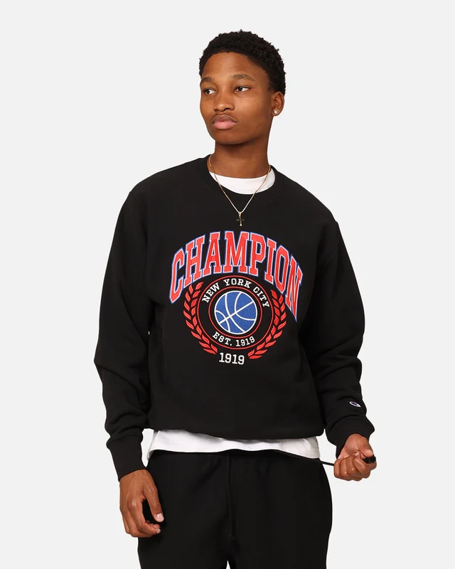 Champion Reverse Weave Field Basketball Crewneck Black L