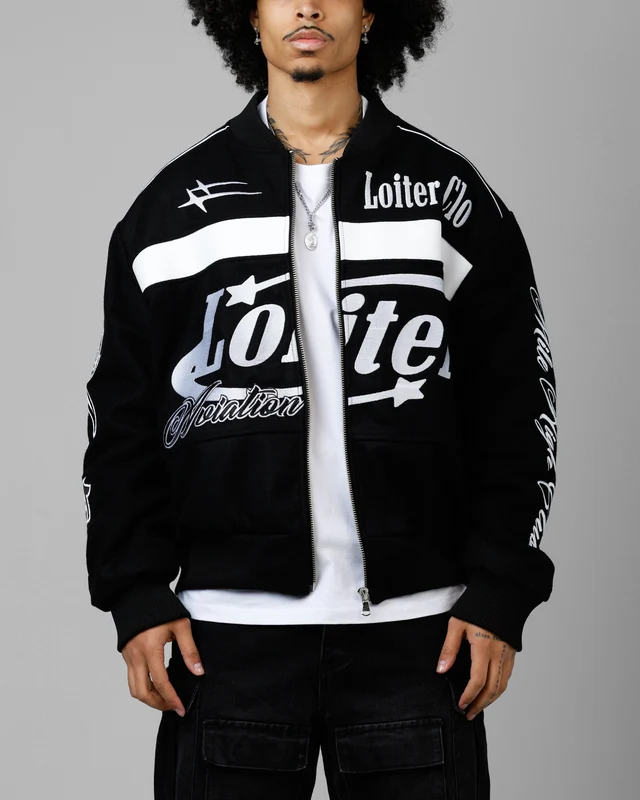 Loiter Aviation Bomber Jacket Black XS