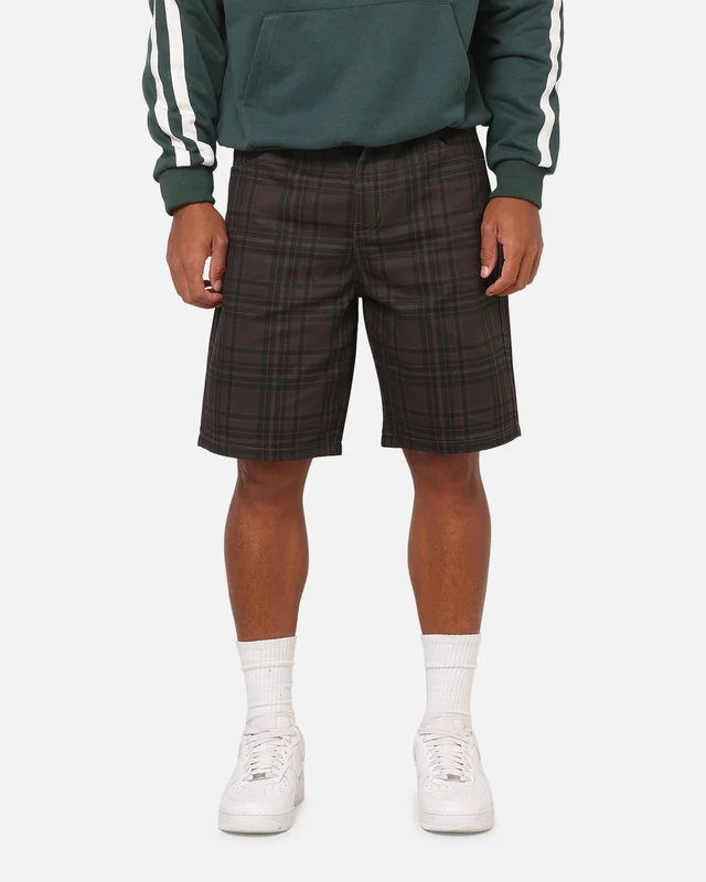Carre Avenue Jorts Black Plaid 30